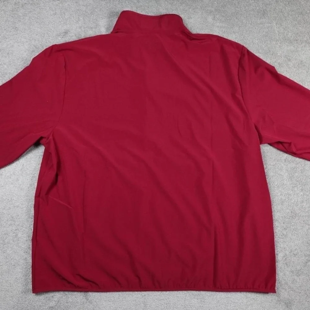New Adidas 1/4 Zip Pullover Jacket Burgundy XXL Athletic Training Windbreaker - Picture 2 of 8